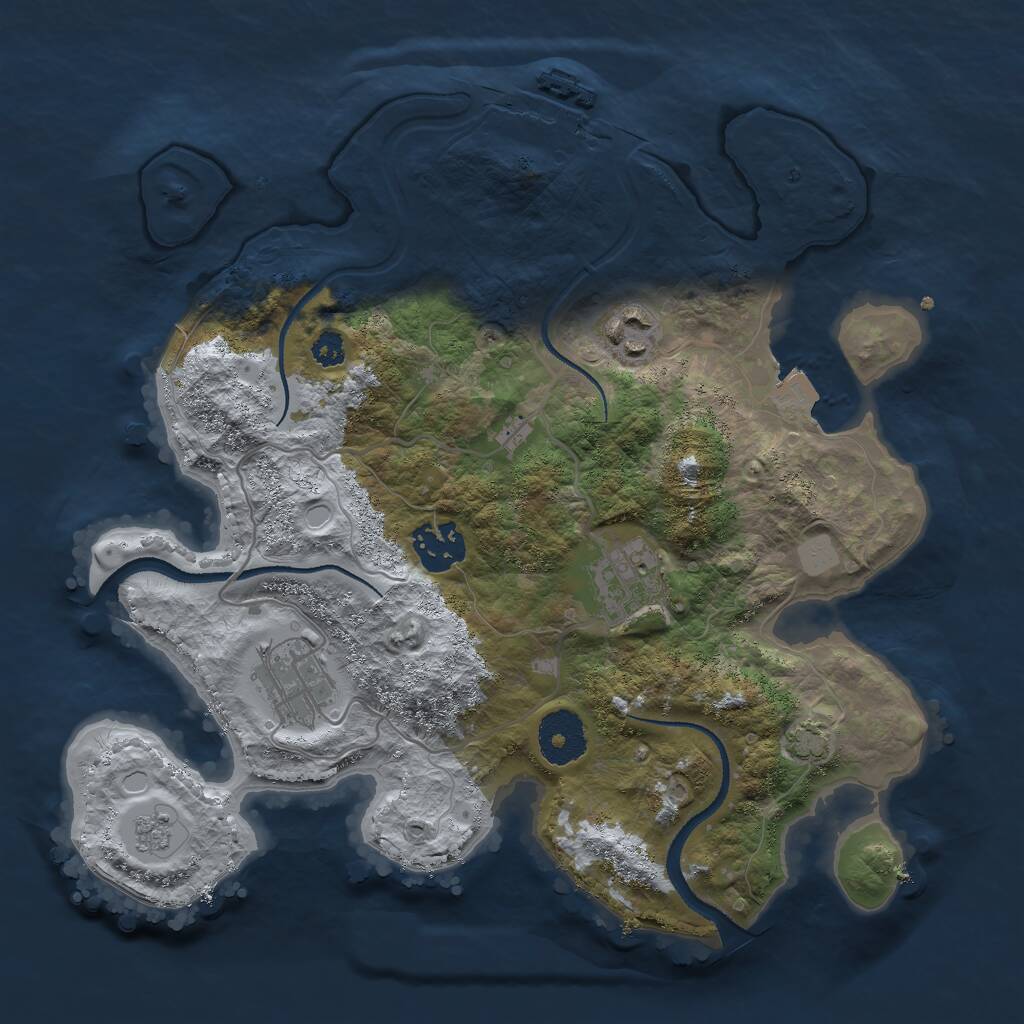 Rust Map: Procedural Map, Size: 3000, Seed: 868960459, 8 Monuments
