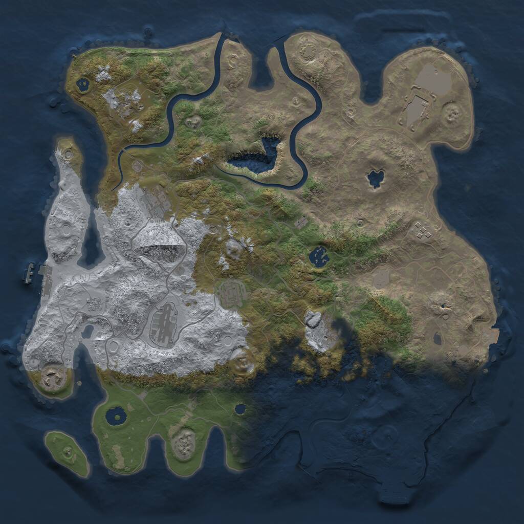 Rust Map: Procedural Map, Size: 4000, Seed: 1339676590, 15 Monuments