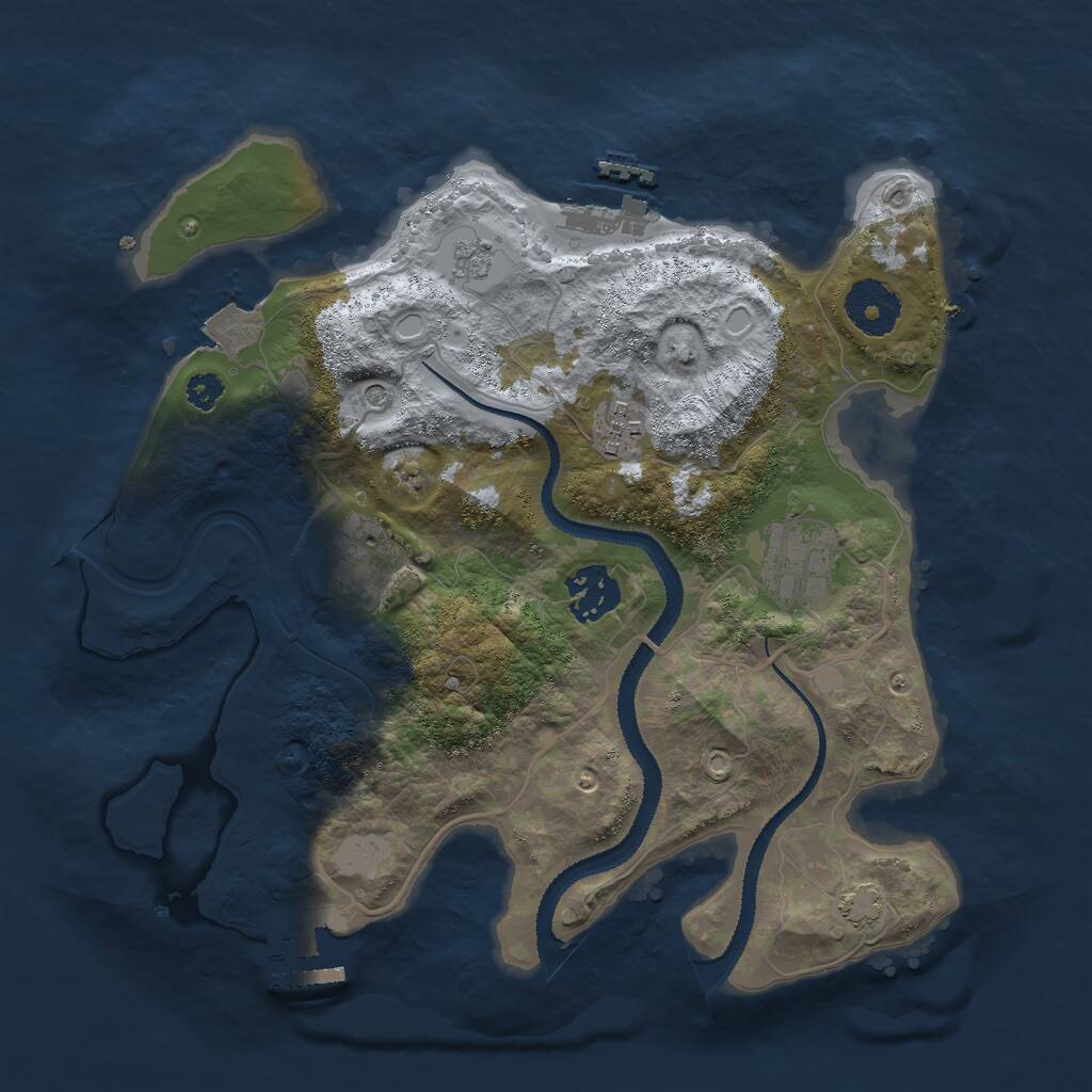 Rust Map: Procedural Map, Size: 3000, Seed: 11111975, 10 Monuments