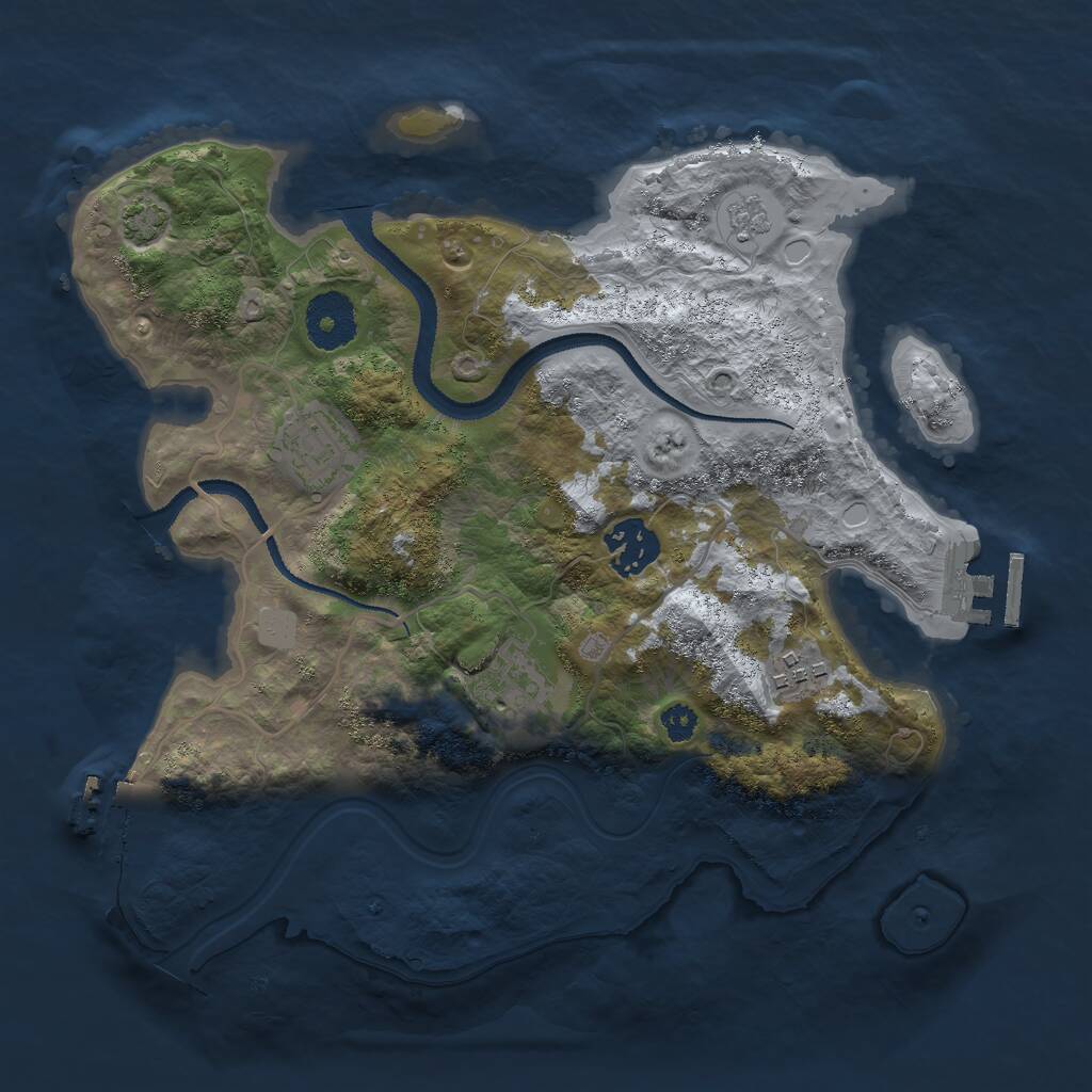Rust Map: Procedural Map, Size: 3000, Seed: 3910462, 9 Monuments