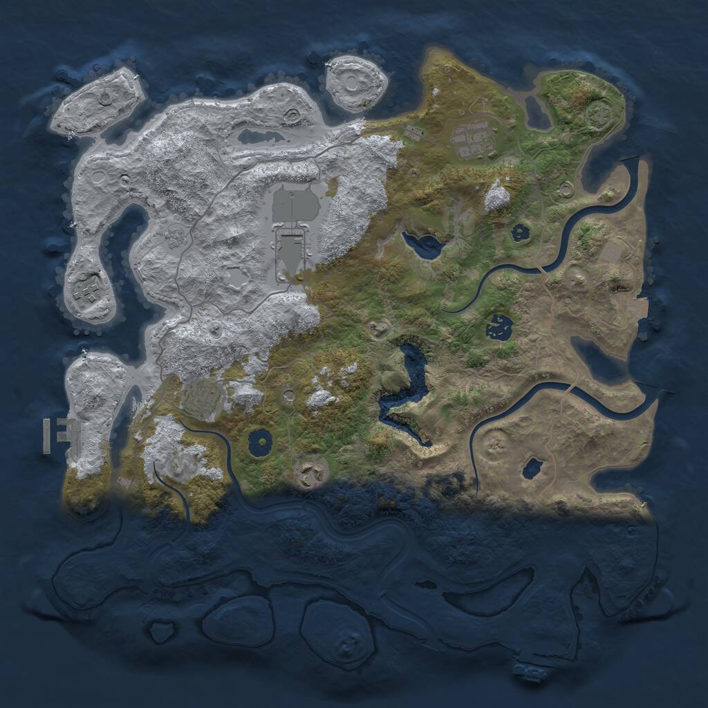 Rust Map: Procedural Map, Size: 4000, Seed: 202415, 12 Monuments