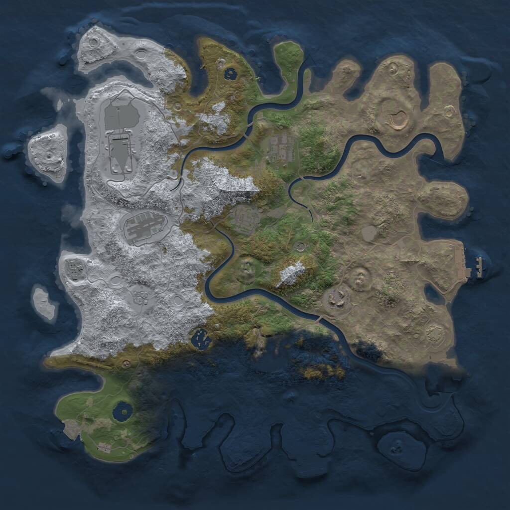 Rust Map: Procedural Map, Size: 3900, Seed: 925735716, 15 Monuments
