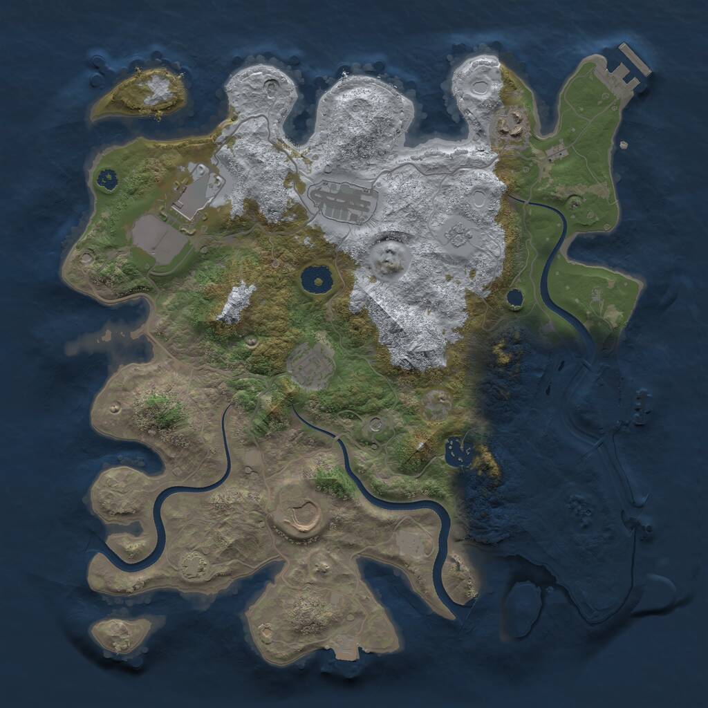 Rust Map: Procedural Map, Size: 3500, Seed: 1614813703, 12 Monuments