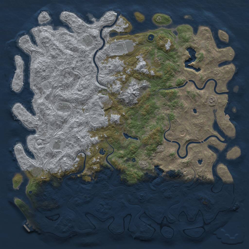 Rust Map: Procedural Map, Size: 6000, Seed: 13730, 17 Monuments