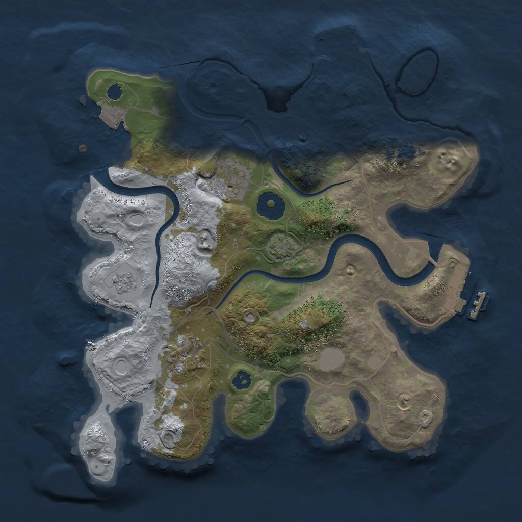 Rust Map: Procedural Map, Size: 2800, Seed: 656391433, 7 Monuments