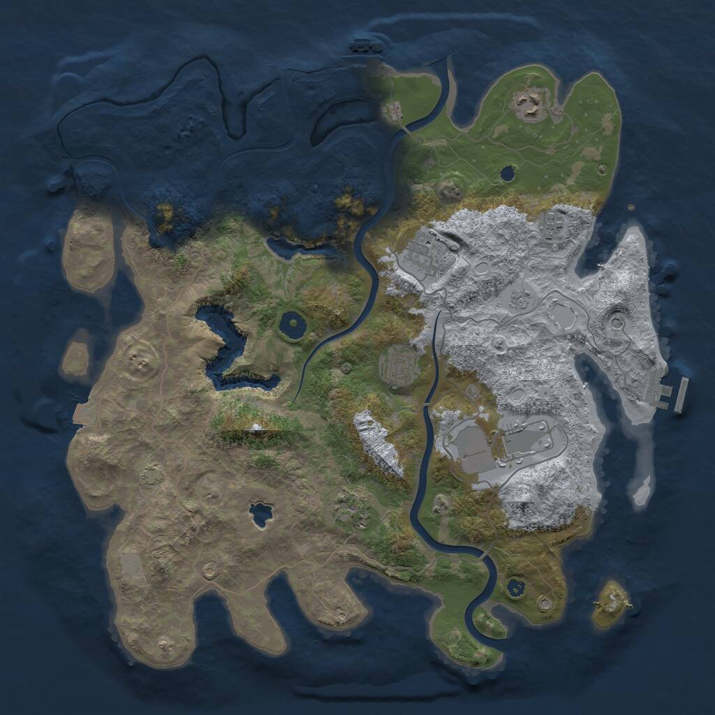 Rust Map: Procedural Map, Size: 4000, Seed: 189752419, 12 Monuments