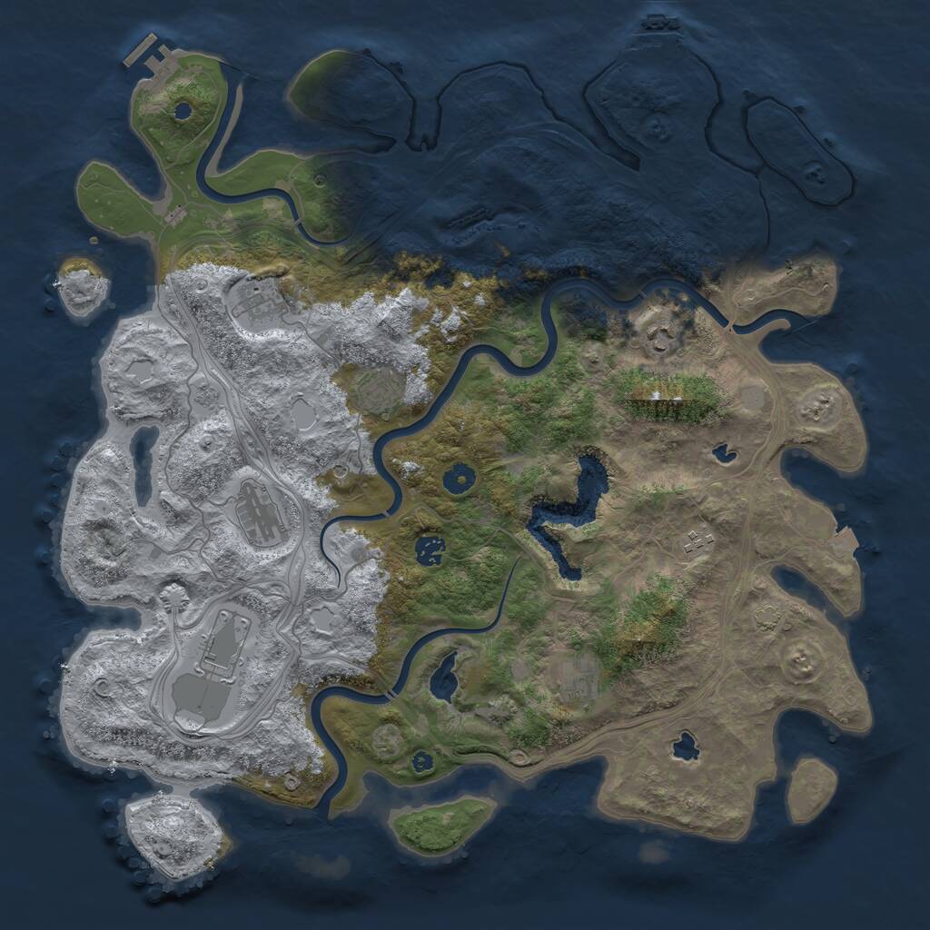 Rust Map: Procedural Map, Size: 4500, Seed: 199623700, 14 Monuments