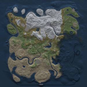Thumbnail Rust Map: Procedural Map, Size: 4000, Seed: 44387465, 12 Monuments