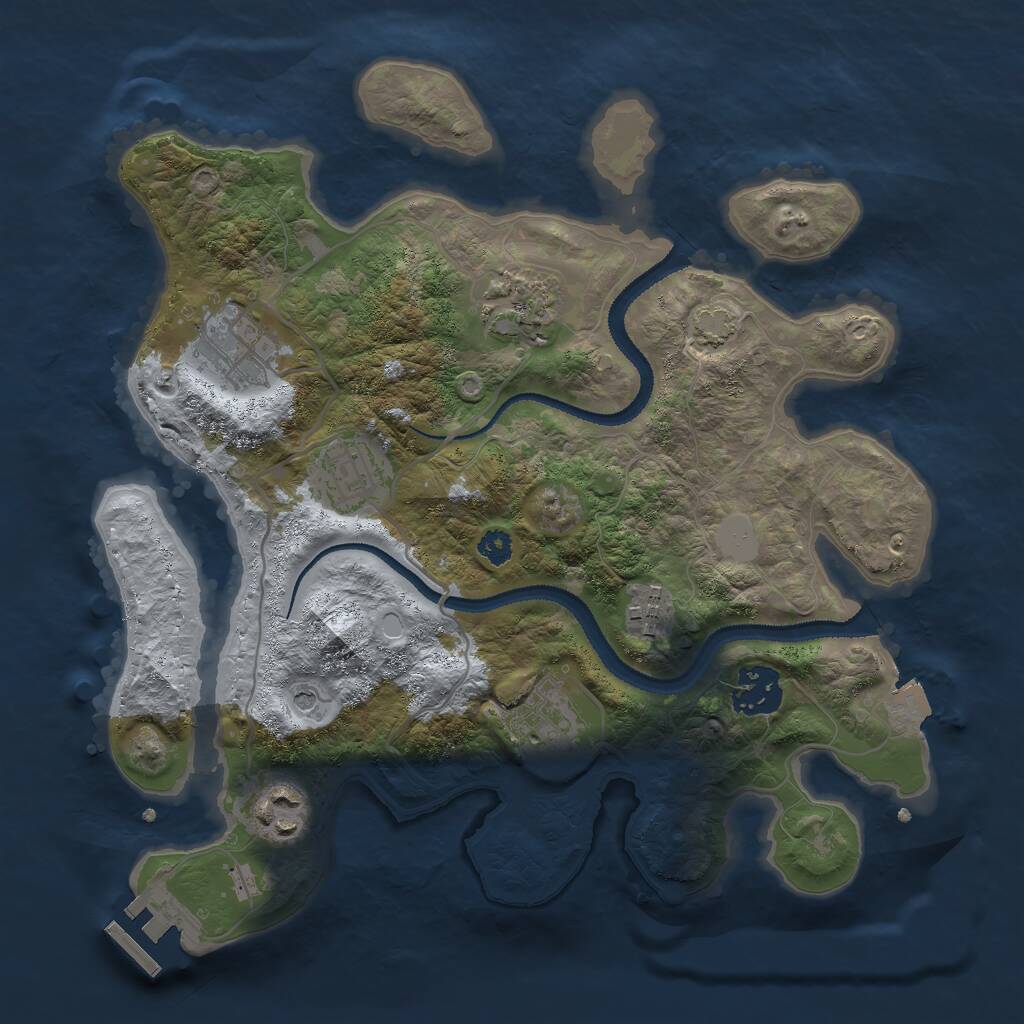 Rust Map: Procedural Map, Size: 3000, Seed: 225695305, 11 Monuments