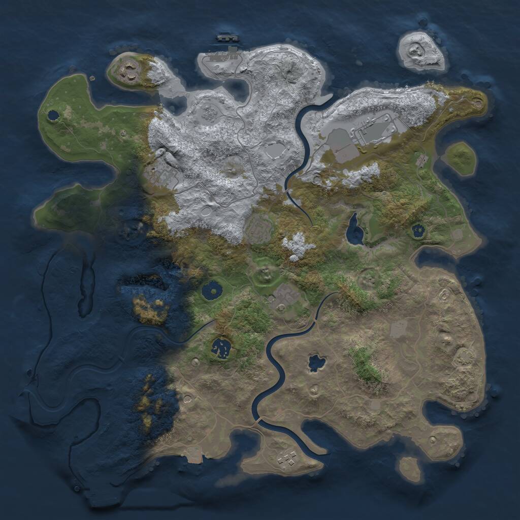 Rust Map: Procedural Map, Size: 4000, Seed: 49752518, 13 Monuments
