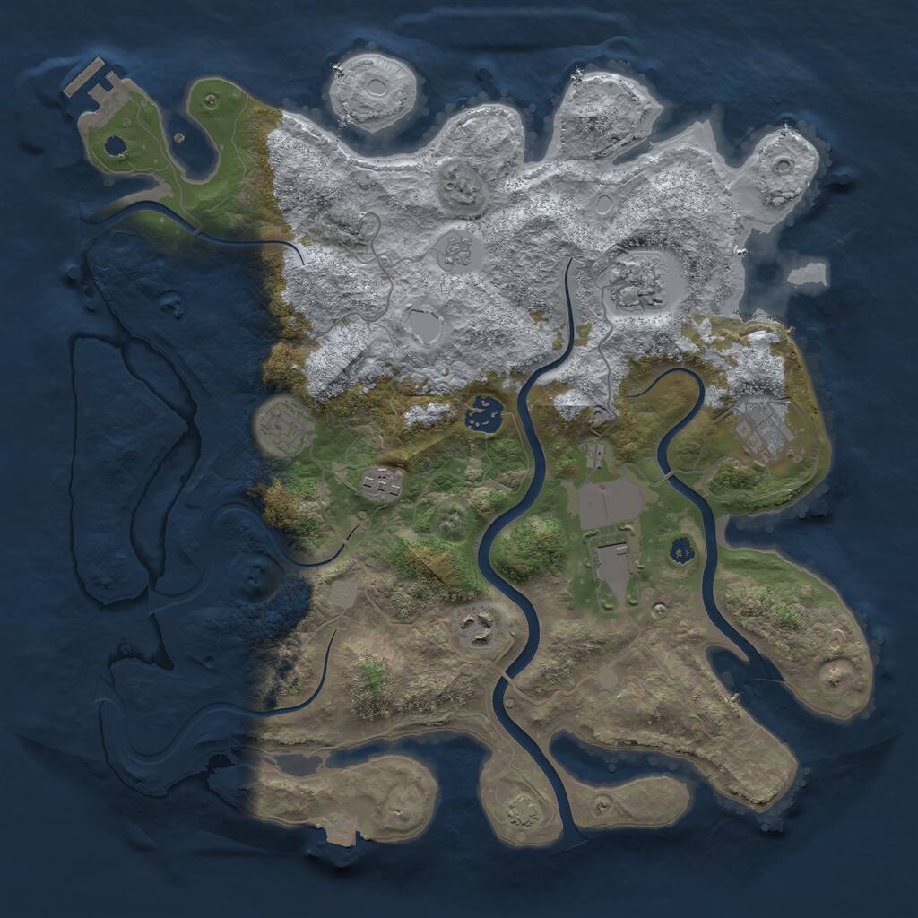 Rust Map: Procedural Map, Size: 3700, Seed: 79261611, 11 Monuments