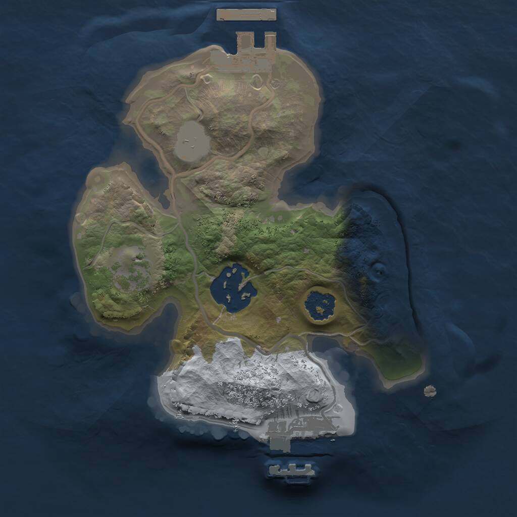 Rust Map: Procedural Map, Size: 1750, Seed: 1694927112, 4 Monuments