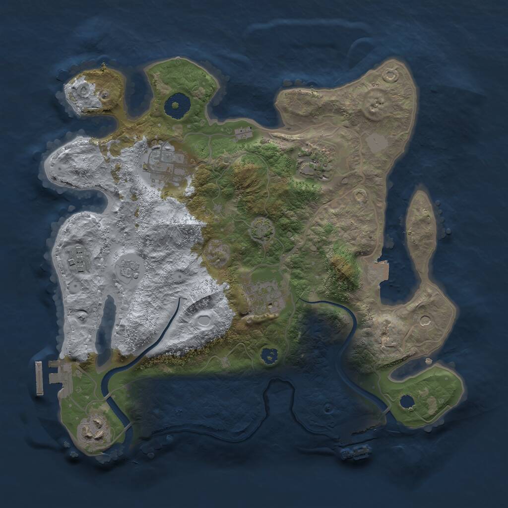 Rust Map: Procedural Map, Size: 3000, Seed: 22468, 11 Monuments