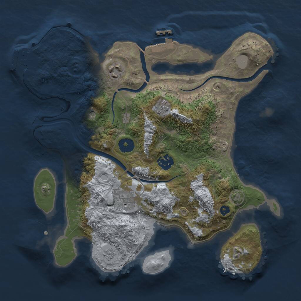 Rust Map: Procedural Map, Size: 3000, Seed: 425604512, 10 Monuments