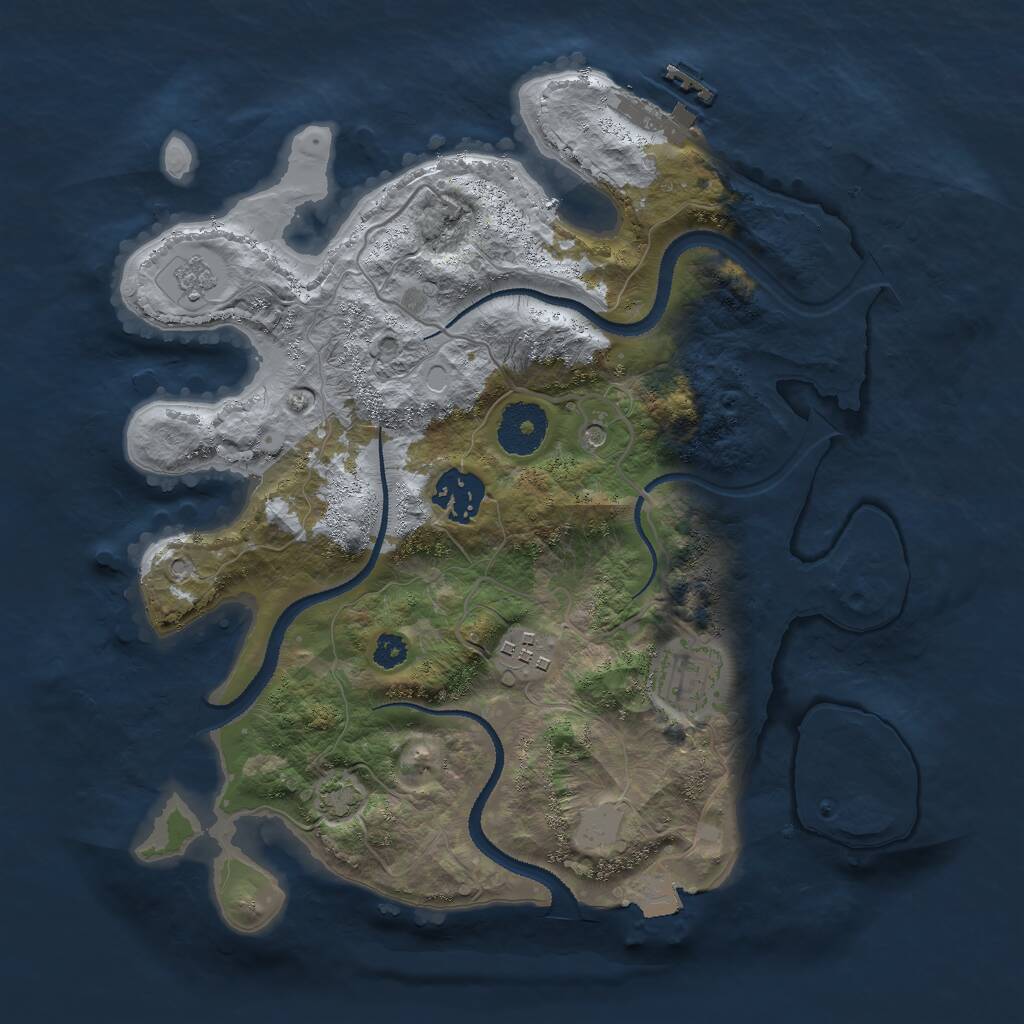 Rust Map: Procedural Map, Size: 3000, Seed: 31499, 8 Monuments