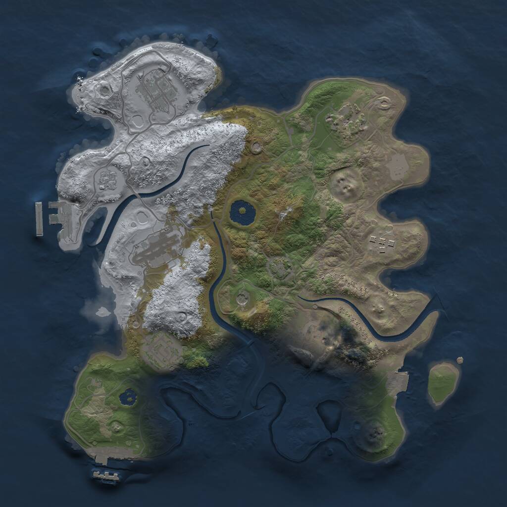 Rust Map: Procedural Map, Size: 3000, Seed: 1644123629, 12 Monuments
