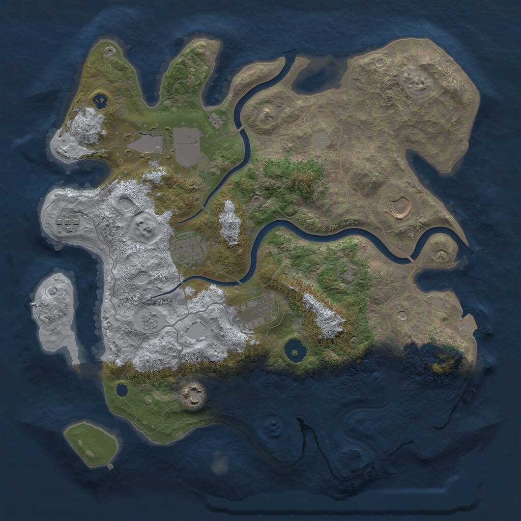 Rust Map: Procedural Map, Size: 3500, Seed: 687867942, 11 Monuments