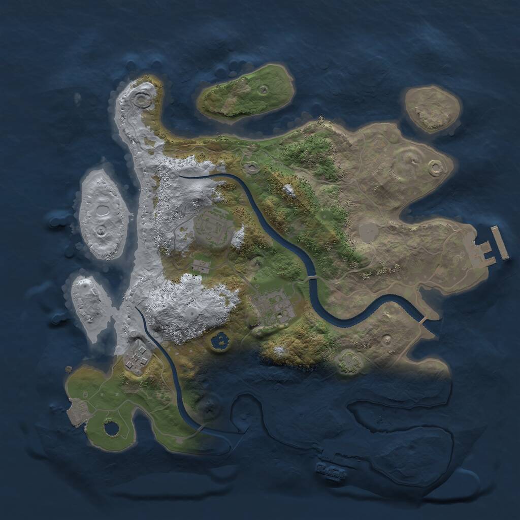 Rust Map: Procedural Map, Size: 3000, Seed: 5504, 7 Monuments