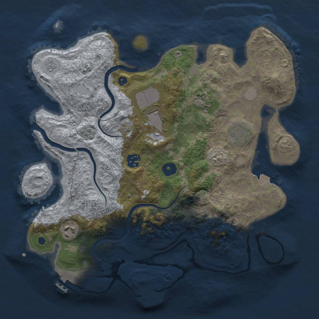 Rust Map: Procedural Map, Size: 3500, Seed: 2846435, 12 Monuments