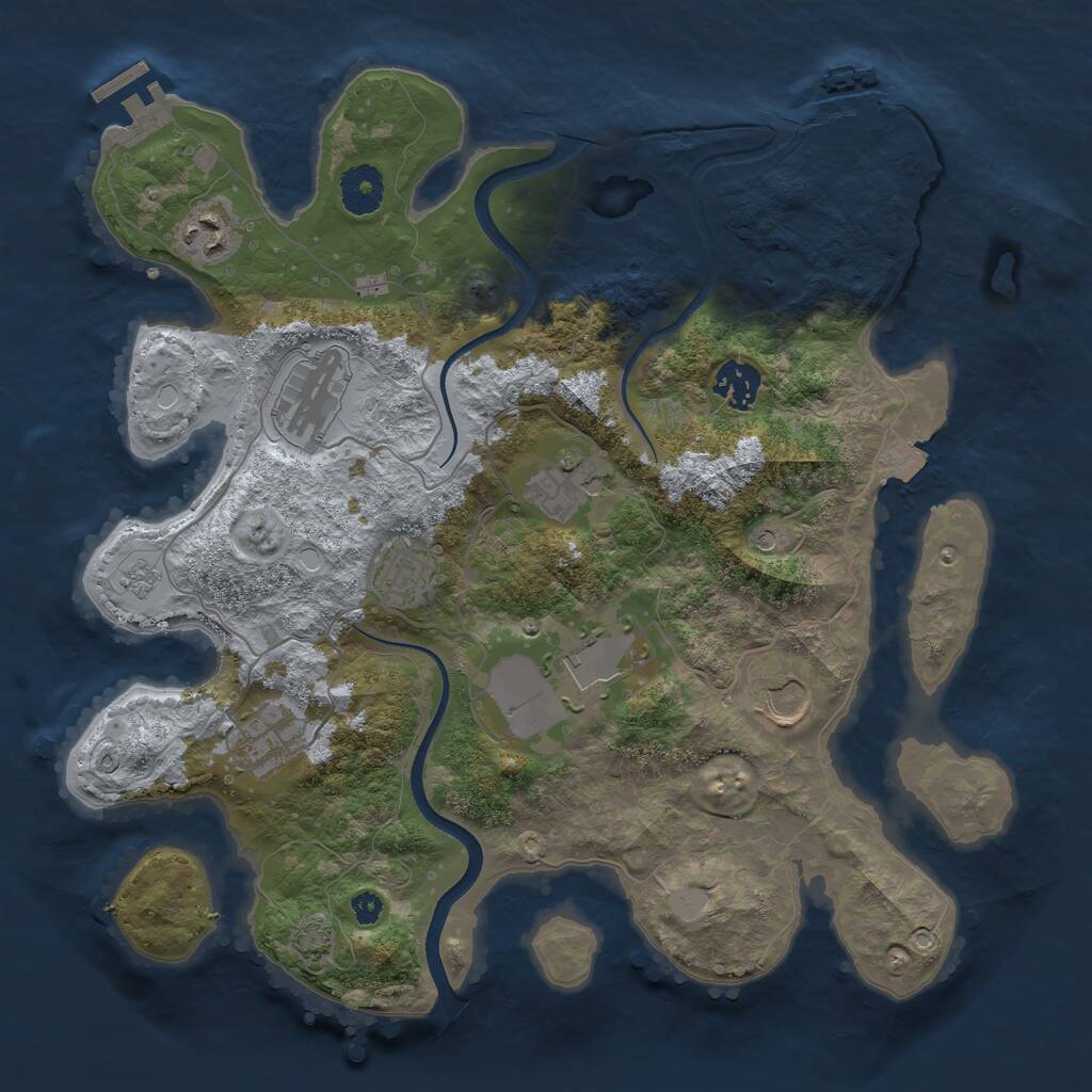 Rust Map: Procedural Map, Size: 3500, Seed: 218412181, 14 Monuments