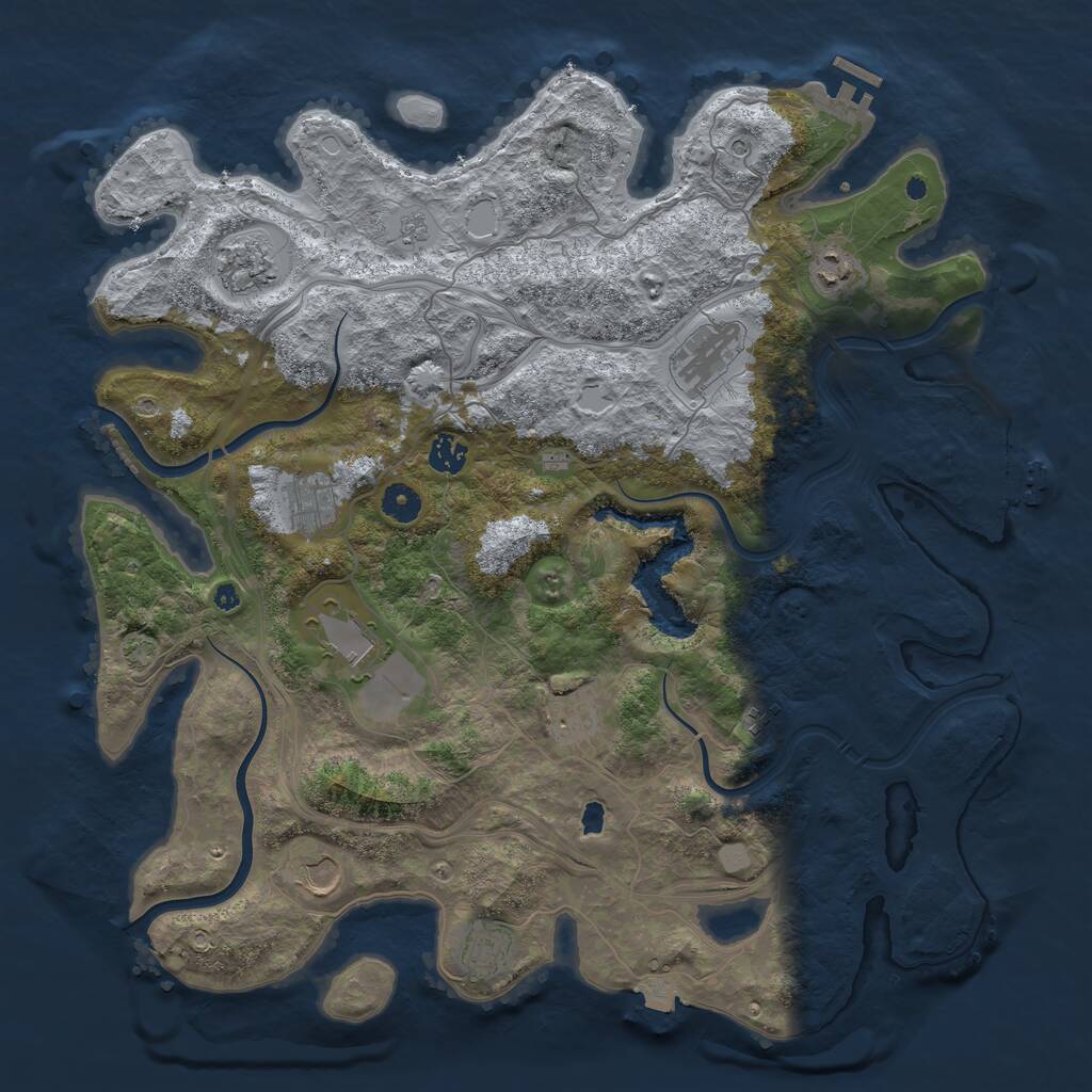 Rust Map: Procedural Map, Size: 4250, Seed: 1710031952, 16 Monuments