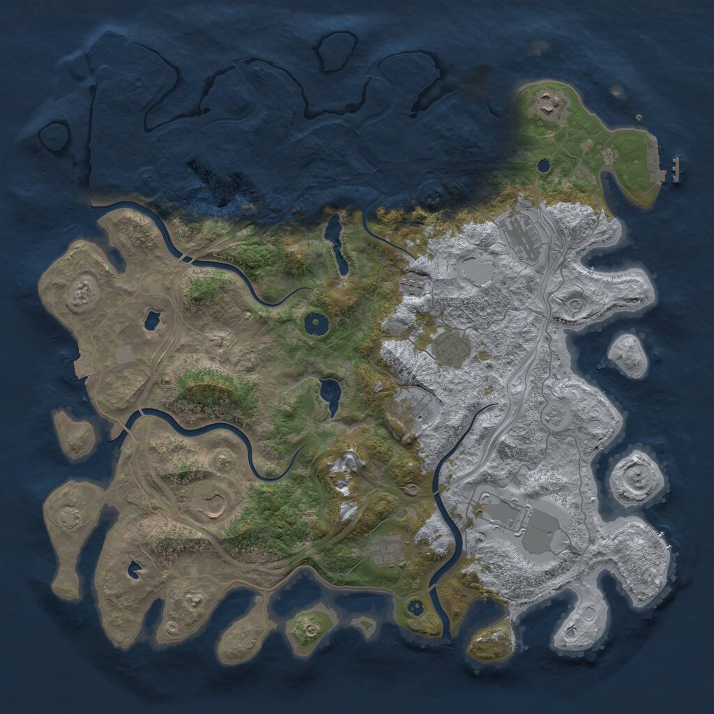 Rust Map: Procedural Map, Size: 4500, Seed: 792077328, 14 Monuments