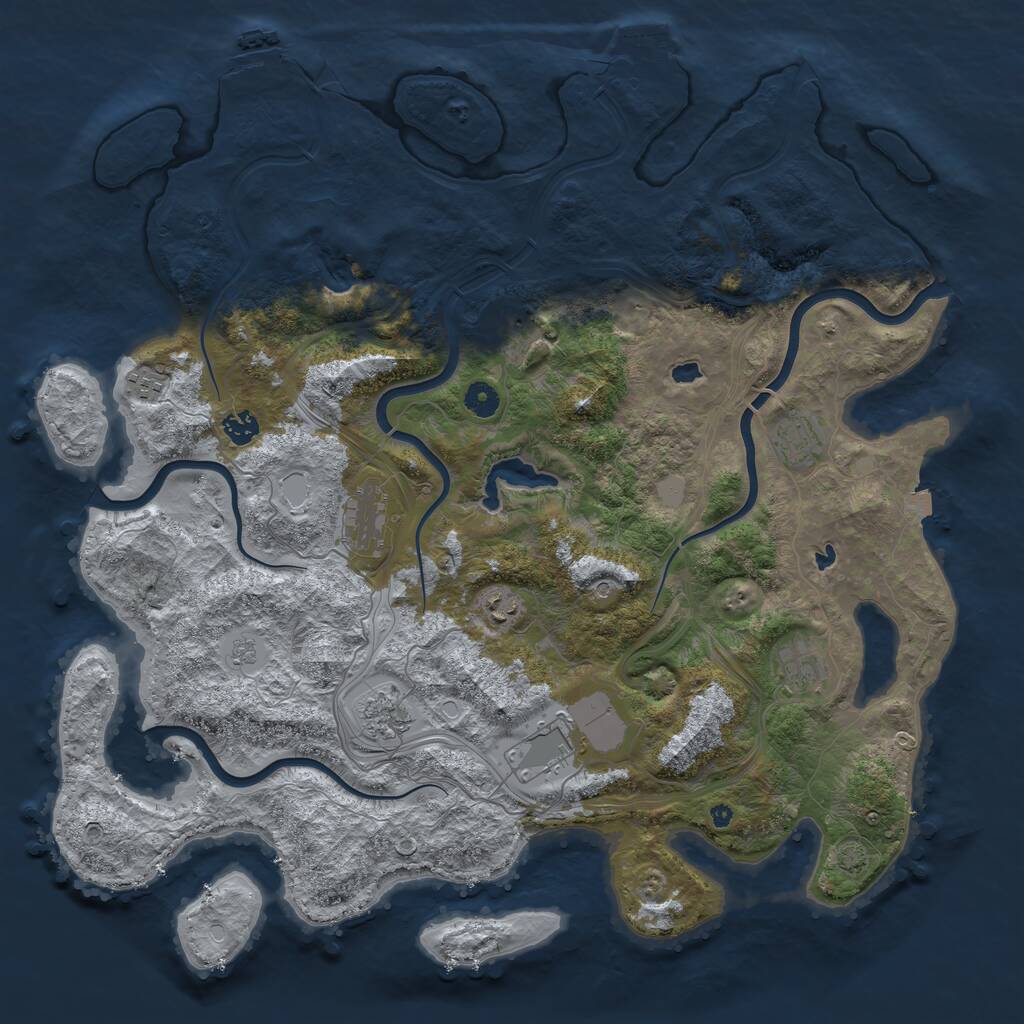Rust Map: Procedural Map, Size: 4500, Seed: 1170370661, 15 Monuments