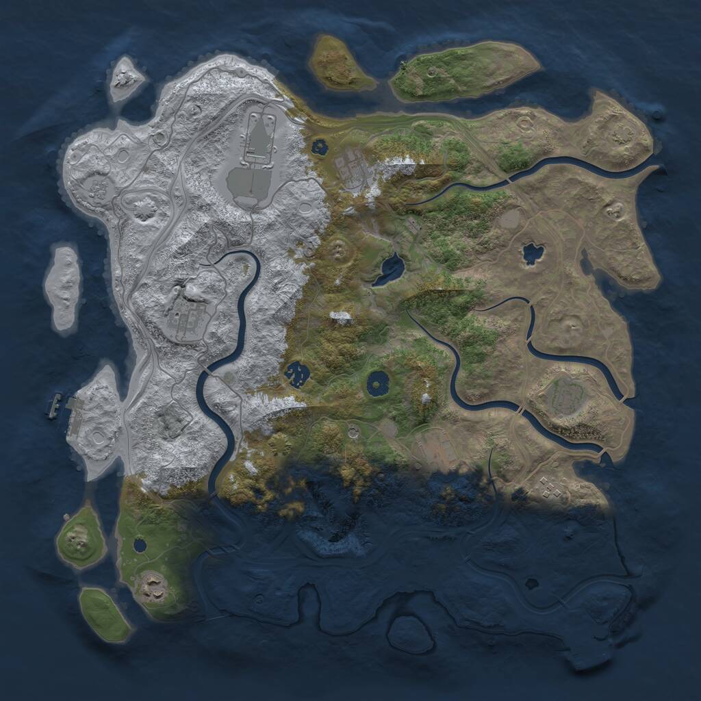 Rust Map: Procedural Map, Size: 4300, Seed: 889687, 14 Monuments