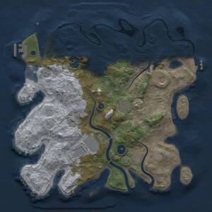 Thumbnail Rust Map: Procedural Map, Size: 3500, Seed: 987178162, 11 Monuments
