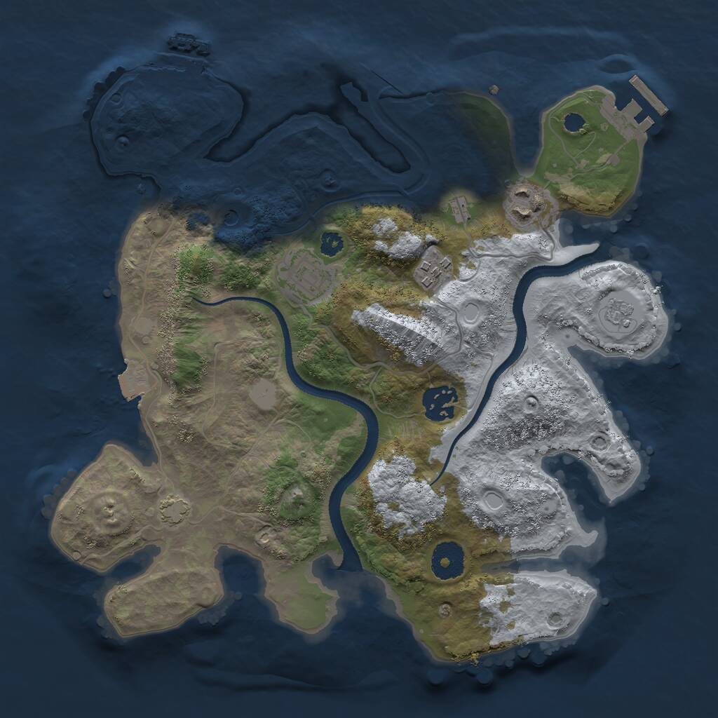 Rust Map: Procedural Map, Size: 3000, Seed: 826820371, 10 Monuments