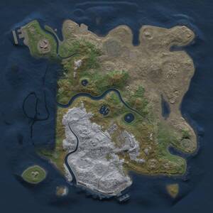 Thumbnail Rust Map: Procedural Map, Size: 3250, Seed: 1763202204, 12 Monuments