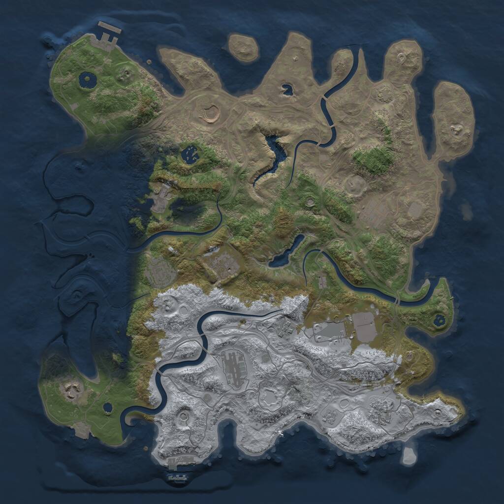 Rust Map: Procedural Map, Size: 4250, Seed: 348393, 17 Monuments