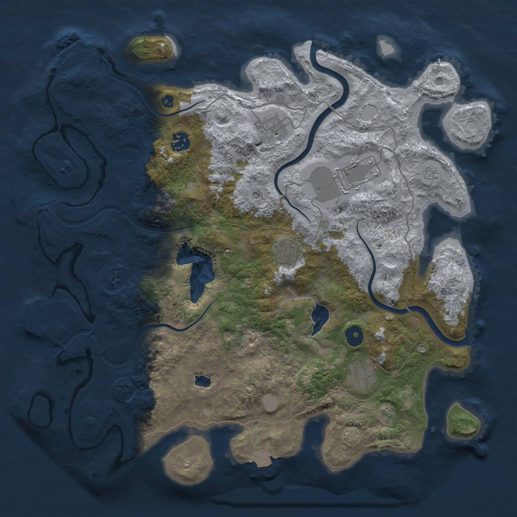 Rust Map: Procedural Map, Size: 4000, Seed: 835912021, 12 Monuments