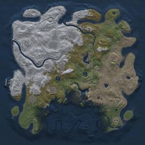 Thumbnail Rust Map: Procedural Map, Size: 4500, Seed: 1353838685, 17 Monuments