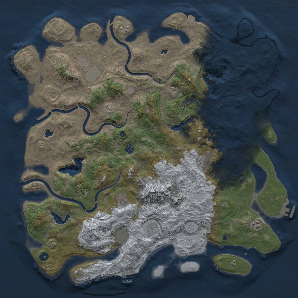 Rust Map: Procedural Map, Size: 5000, Seed: 1498469579, 15 Monuments