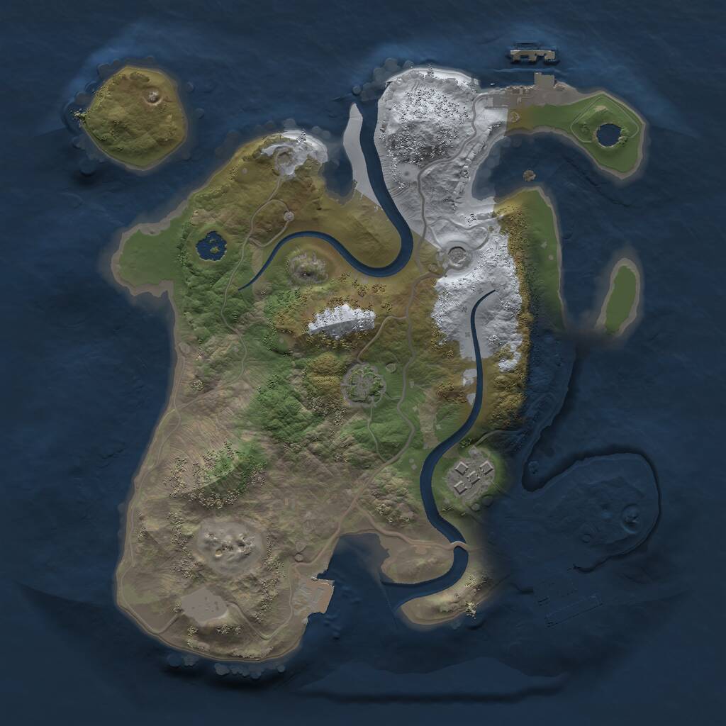 Rust Map: Procedural Map, Size: 2500, Seed: 3271, 6 Monuments