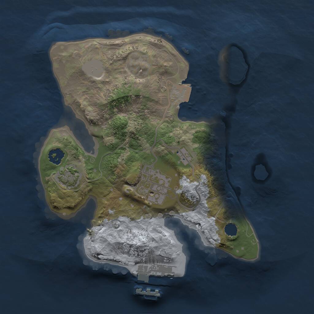 Rust Map: Procedural Map, Size: 2000, Seed: 1694927112, 4 Monuments