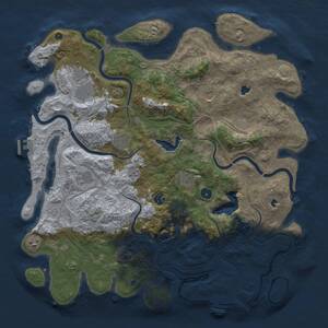Thumbnail Rust Map: Procedural Map, Size: 4500, Seed: 493162553, 14 Monuments