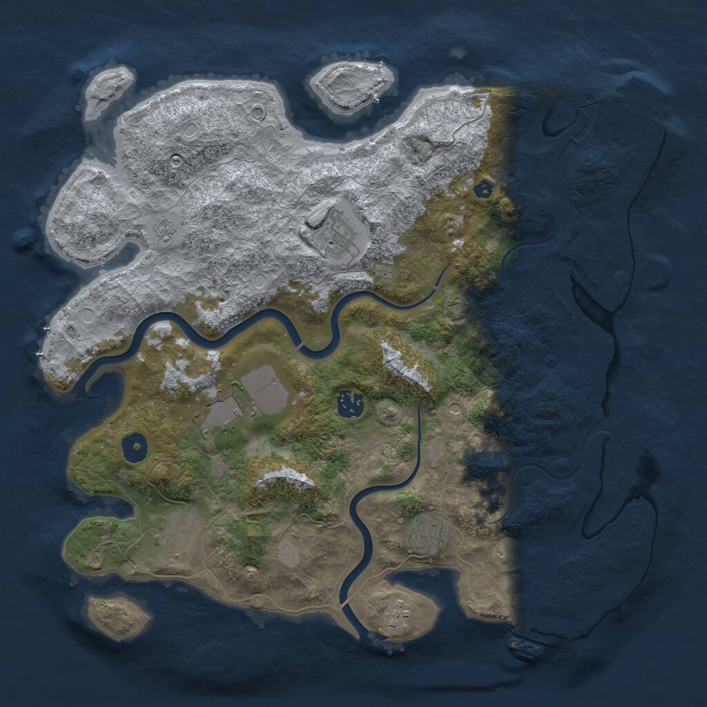 Rust Map: Procedural Map, Size: 3800, Seed: 11000, 12 Monuments