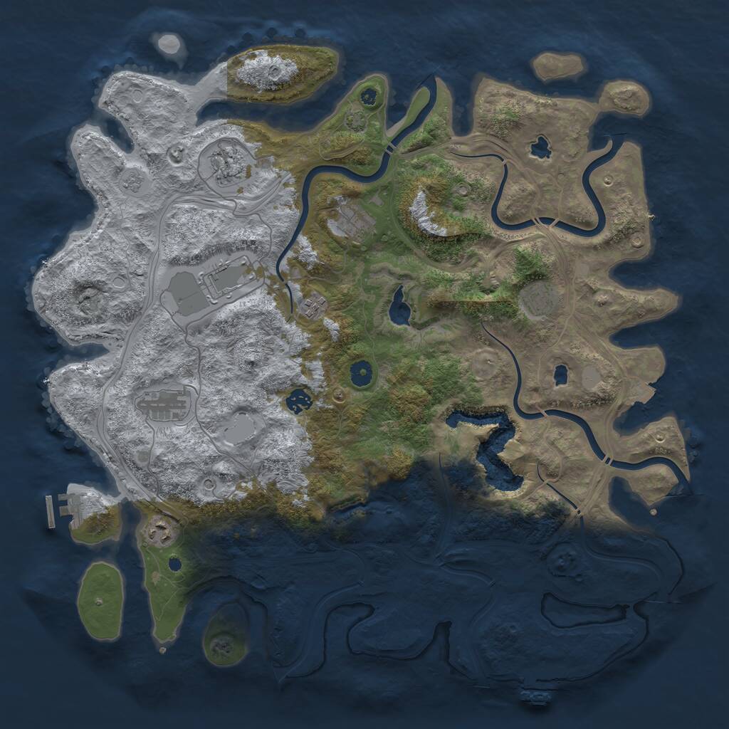 Rust Map: Procedural Map, Size: 4500, Seed: 981252345, 14 Monuments