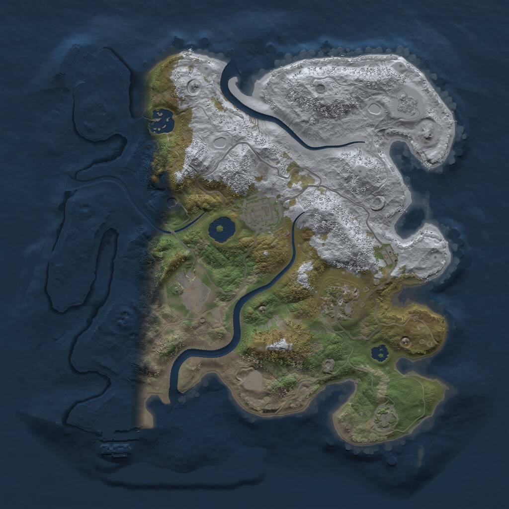 Rust Map: Procedural Map, Size: 3000, Seed: 1717469425, 10 Monuments