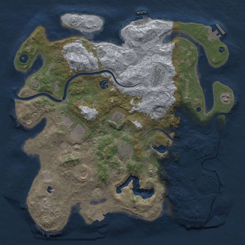 Rust Map: Procedural Map, Size: 4000, Seed: 3271, 13 Monuments