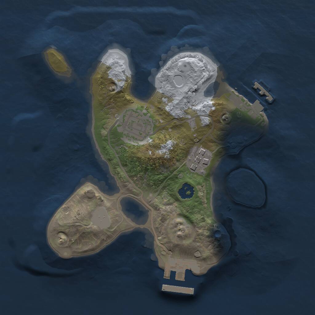 Rust Map: Procedural Map, Size: 2000, Seed: 1558540222, 5 Monuments
