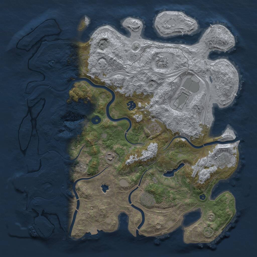 Rust Map: Procedural Map, Size: 4250, Seed: 17443, 14 Monuments