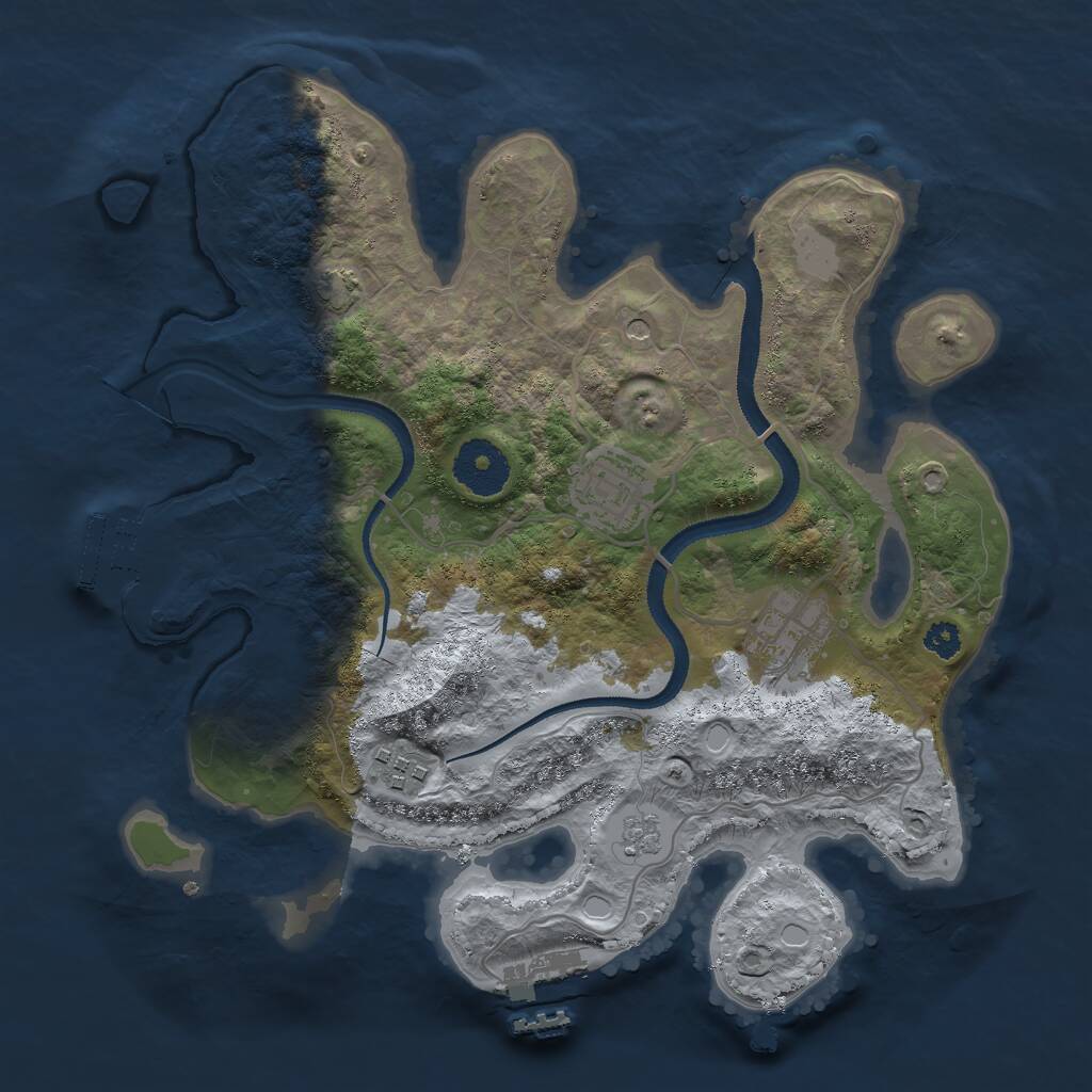 Rust Map: Procedural Map, Size: 3000, Seed: 993730931, 9 Monuments