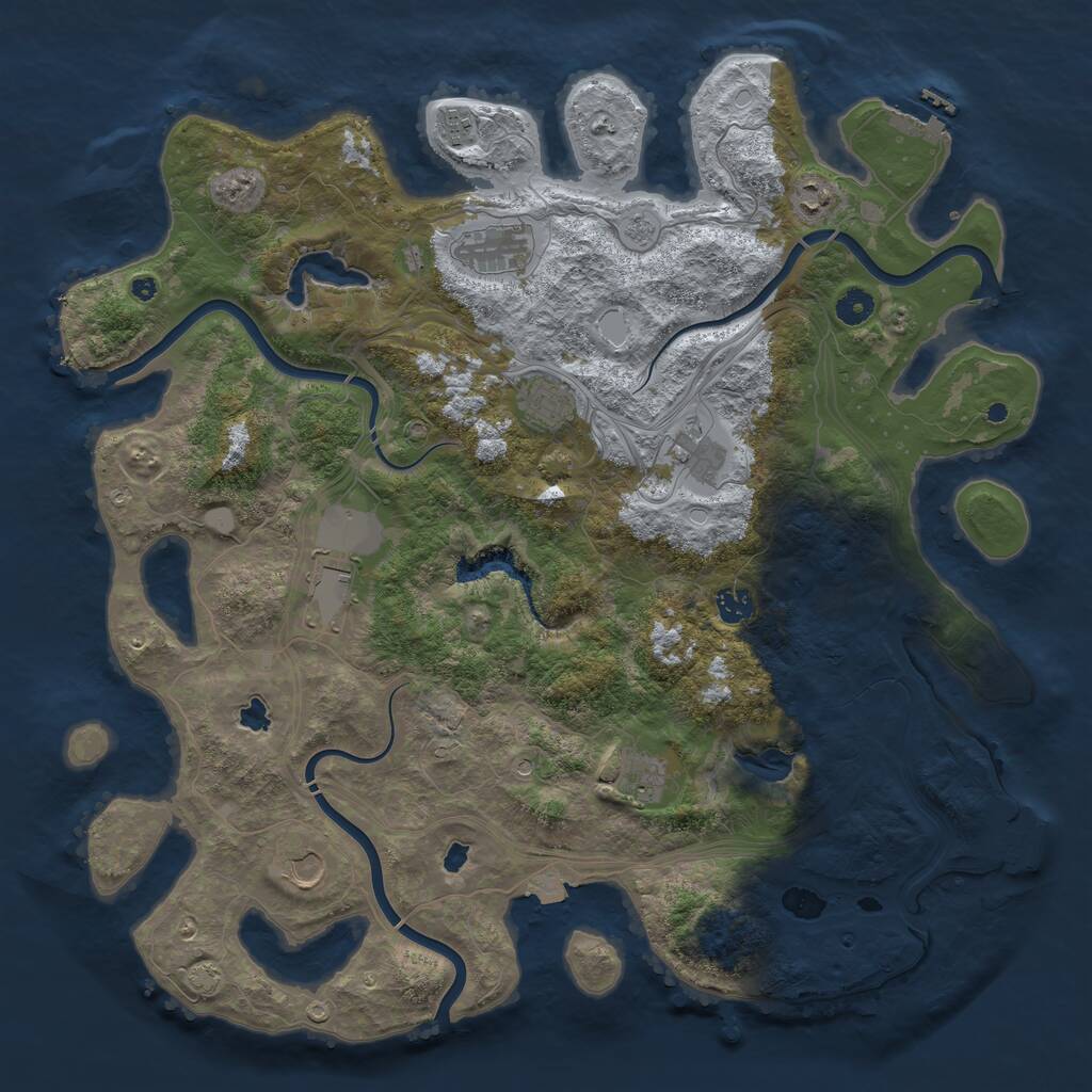 Rust Map: Procedural Map, Size: 4500, Seed: 30424681, 15 Monuments