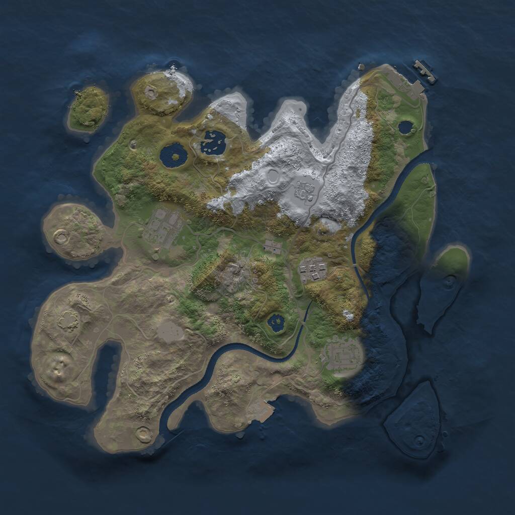 Rust Map: Procedural Map, Size: 3000, Seed: 380656719, 8 Monuments