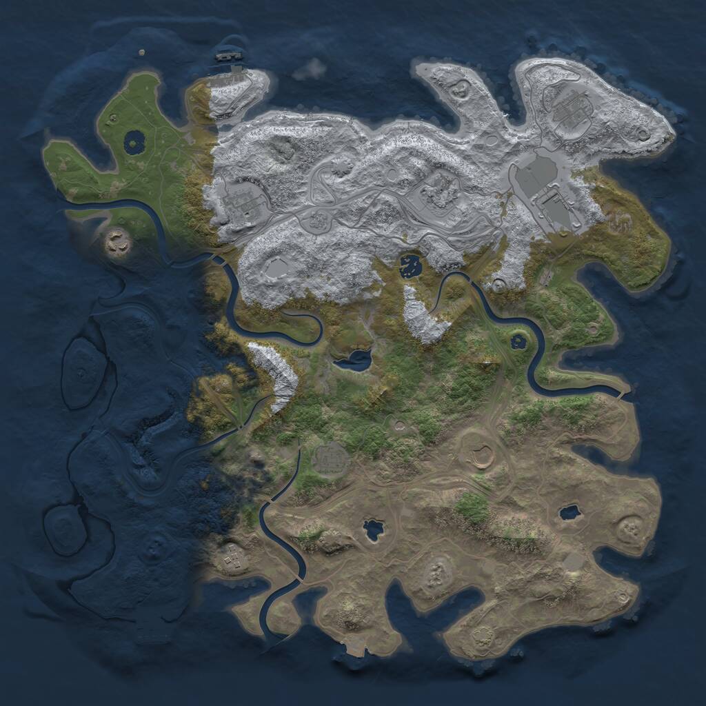 Rust Map: Procedural Map, Size: 4500, Seed: 239658287, 15 Monuments