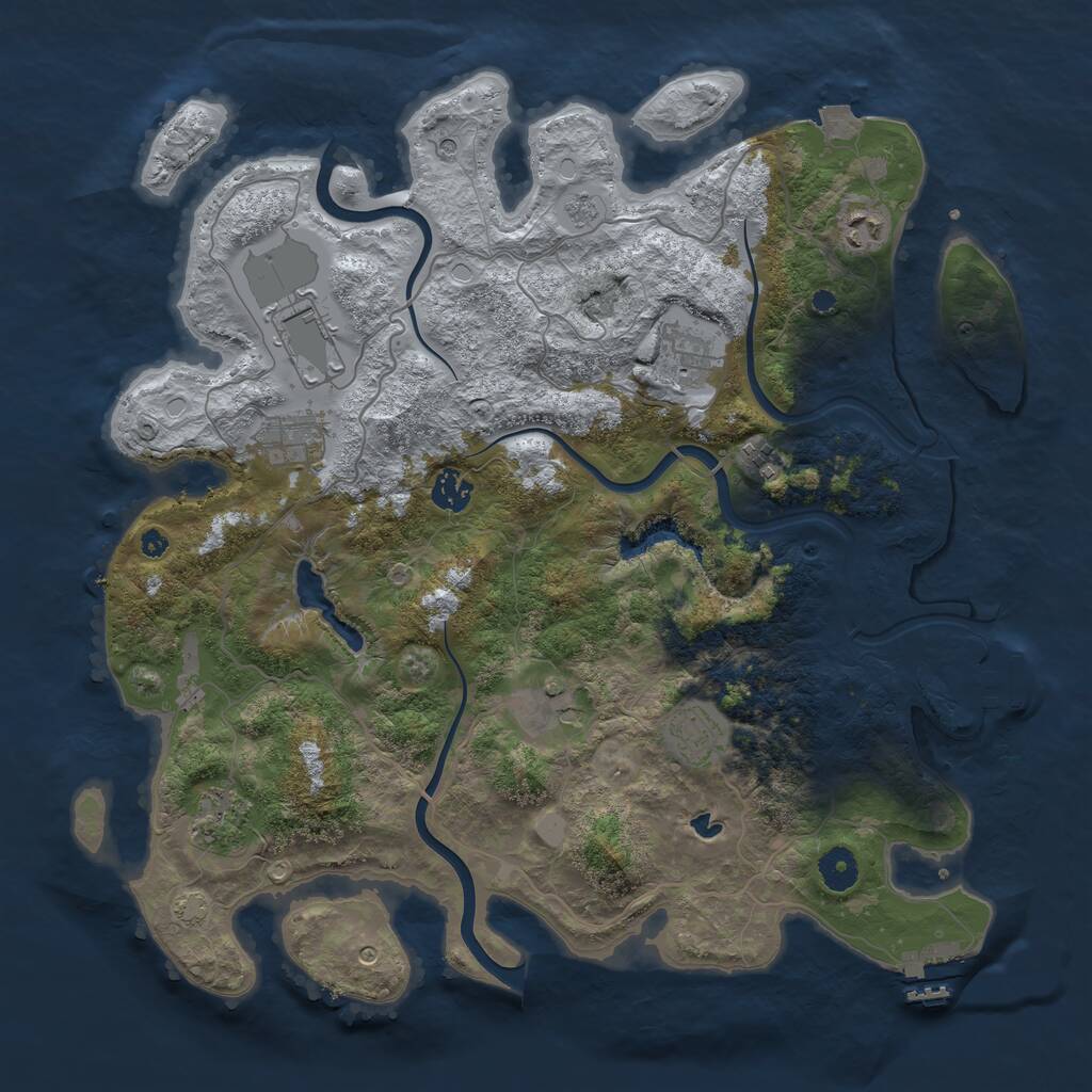 Rust Map: Procedural Map, Size: 4000, Seed: 1669038995, 15 Monuments