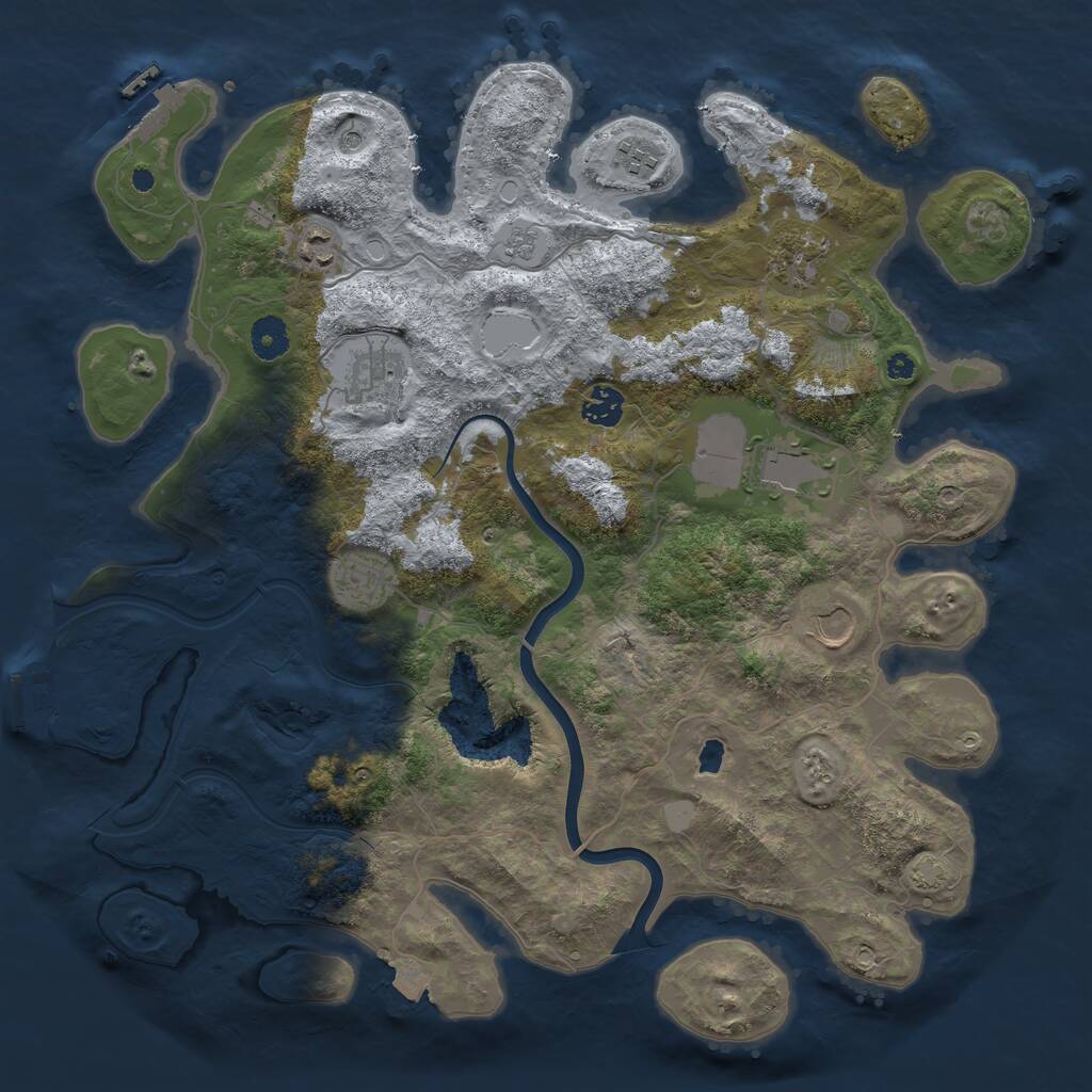 Rust Map: Procedural Map, Size: 4000, Seed: 1886378199, 14 Monuments